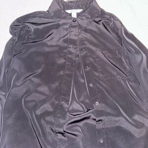 Nine West Charcoal Casual Button Down Shirt